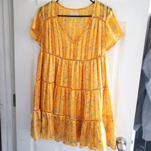 Yellow Floral Pippa Urbal Outfitters Chiffon Dress